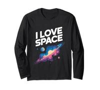 I Love Space Saturn Planets Cosmic Design Long Sleeve T-Shirt