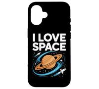 I Love Space Saturn Rockets Cosmic Orbit Case for iPhone 16