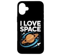 I Love Space Saturn Rockets Cosmic Orbit Case for iPhone 16 Plus