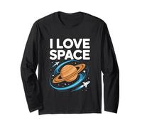 I Love Space Saturn Rockets Cosmic Orbit Long Sleeve T-Shirt
