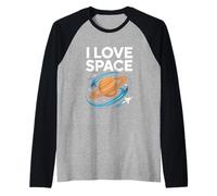 I Love Space Saturn Rockets Cosmic Orbit Raglan Baseball Tee
