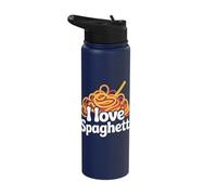 I Love Spaghetti Pasta Noodles Humor Stainless Steel Insulated Water Bottle