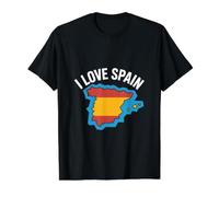 I Love Spain Map Enthusiast Design Value Graphic T-Shirt, Men, Black, XL