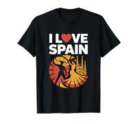 I Love Spain Passion Culture Travel Value Graphic T-Shirt, Men, Black, M