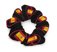 I Love Spain Red Heart Hair Scrunchies for Women Elastic Hair Bands Soft Hair Ties for Styling Gift Christmas Valentine's Day