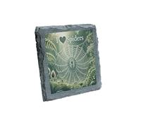 I Love Spiders Slate Coaster - Elegant Arachnid Web Design for Nature Enthusiasts (slco-kf25-spiderslovekvd)