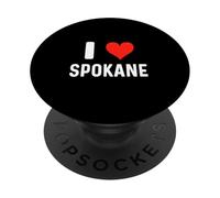 I Love Spokane Washington - Heart - Travel Vacation Souvenir PopSockets Adhesive PopGrip