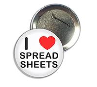 I Love Spreadsheets - 25mm Button Badge