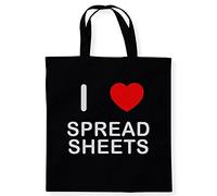 I Love Spreadsheets - Black Cotton Tote Bag