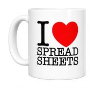 I Love Spreadsheets Mug.Novelty Mug Gift Excel Spreadsheet Themed