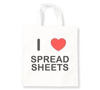 I Love Spreadsheets - White Cotton Tote Bag