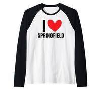 I Love Springfield Illinois Ohio Massachusetts Missouri City Raglan Baseball Tee