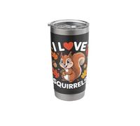 I Love Squirrels Cute Autumn Leaves Acorn Stainless Steel Insulated Tumbler