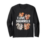 I Love Squirrels Cute Cartoon Animals Long Sleeve T-Shirt