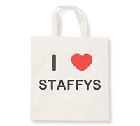 I Love Staffys - Natural Cotton Tote Bag