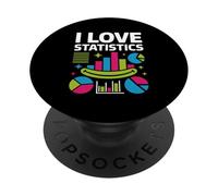 I Love Statistics Colorful Chart Graphics PopSockets Adhesive PopGrip