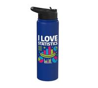 I Love Statistics Colorful Chart Graphics Stainless Steel Insulated Water Bottle