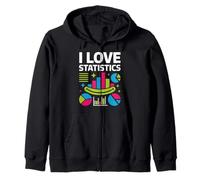 I Love Statistics Colorful Chart Graphics Zip Hoodie