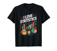 I Love Statistics Data Science Charts Value Graphic T-Shirt, Men, Black, M