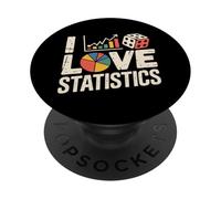 I Love Statistics Graphs Dice Pie Chart PopSockets Adhesive PopGrip