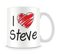 I Love Steve Personalised Mug - Add Photo - Customised Cup Gift