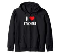 I Love Stickers - Heart - Art Artist Journal Journaling Zip Hoodie