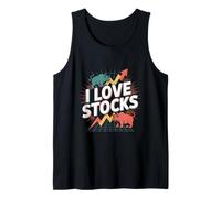 I Love Stocks Bull Bear Market Graph Tank Top