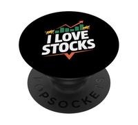 I Love Stocks Bull Market Enthusiast PopSockets Adhesive PopGrip