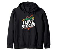 I Love Stocks Bull Market Enthusiast Zip Hoodie