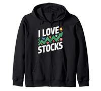 I Love Stocks Bullish Market Trend Design Zip Hoodie