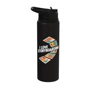 I Love Storyboarding Comic Panels Art Stainless Steel Insulated Water Bottle