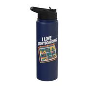 I Love Storyboarding Comic Panels Stainless Steel Insulated Water Bottle