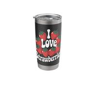 I Love Strawberries Berry Fruit Design Stainless Steel Insulated Tumbler