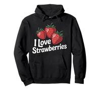 I Love Strawberries Cute Fruit Lovers Pullover Hoodie