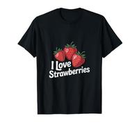 I Love Strawberries Cute Fruit Lovers Value Graphic T-Shirt