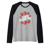 I Love Strawberries Fresh Fruit Passion Raglan Baseball Tee
