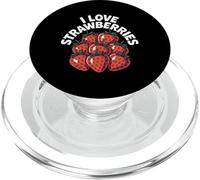 I Love Strawberries Fresh Juicy Fruit Fun PopSockets PopGrip for MagSafe