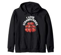 I Love Strawberries Fresh Juicy Fruit Fun Zip Hoodie