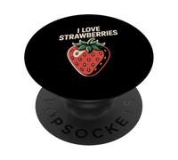 I Love Strawberries Fruit Enthusiast Design PopSockets Adhesive PopGrip