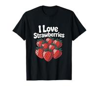I Love Strawberries Fruit Lover Statement T-Shirt