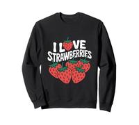 I Love Strawberries Juicy Fruit Design Sweatshirt