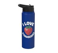 I Love Strawberries Vibrant Fruit Passion Stainless Steel Insulated Water Bottle
