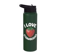 I Love Strawberries Vibrant Fruit Passion Stainless Steel Insulated Water Bottle