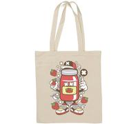 I Love Strawberry Jam Strawberries Urban Art Natural Cotton Tote Bag White