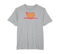 I Love Stroopwafels | Holland T-Shirt, Men's Big and Tall, Heather Grey, 6X Tall