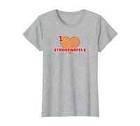 I Love Stroopwafels | Holland T-Shirt, Women, Heather Grey, X-Large