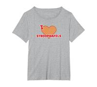 I Love Stroopwafels | Holland T-Shirt, Women's Plus, Heather Grey, 3X