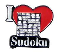 I Love Sudoku Design Metal Enamelled Pin Badge Lapel Badge XJKB11-52