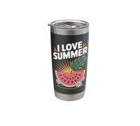 I Love Summer Watermelon Tropical Sunshine Stainless Steel Insulated Tumbler
