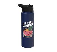 I Love Summer Watermelon Tropical Sunshine Stainless Steel Insulated Water Bottle